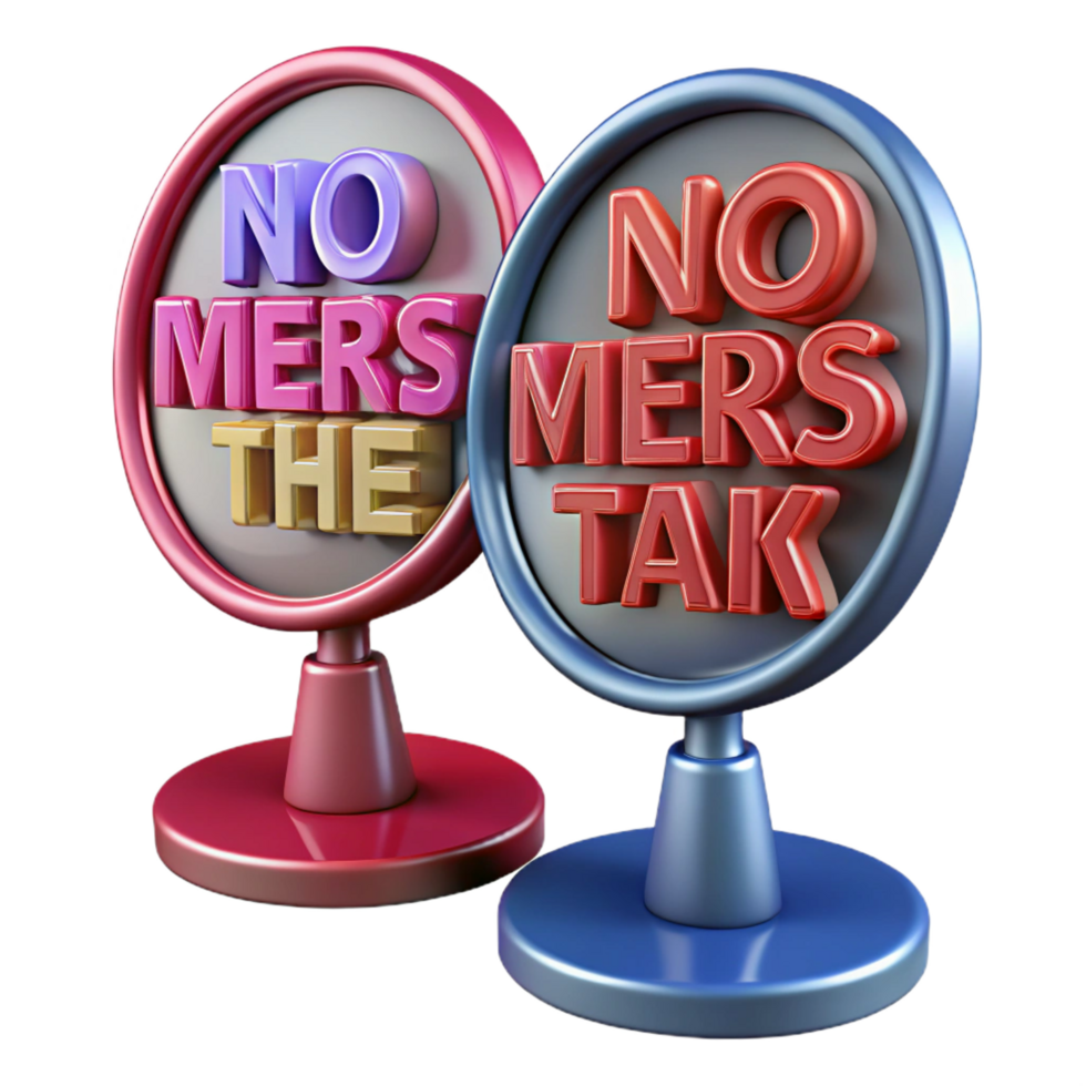 beautiful abstract 3D Render No Mers The Tak Sign professional png