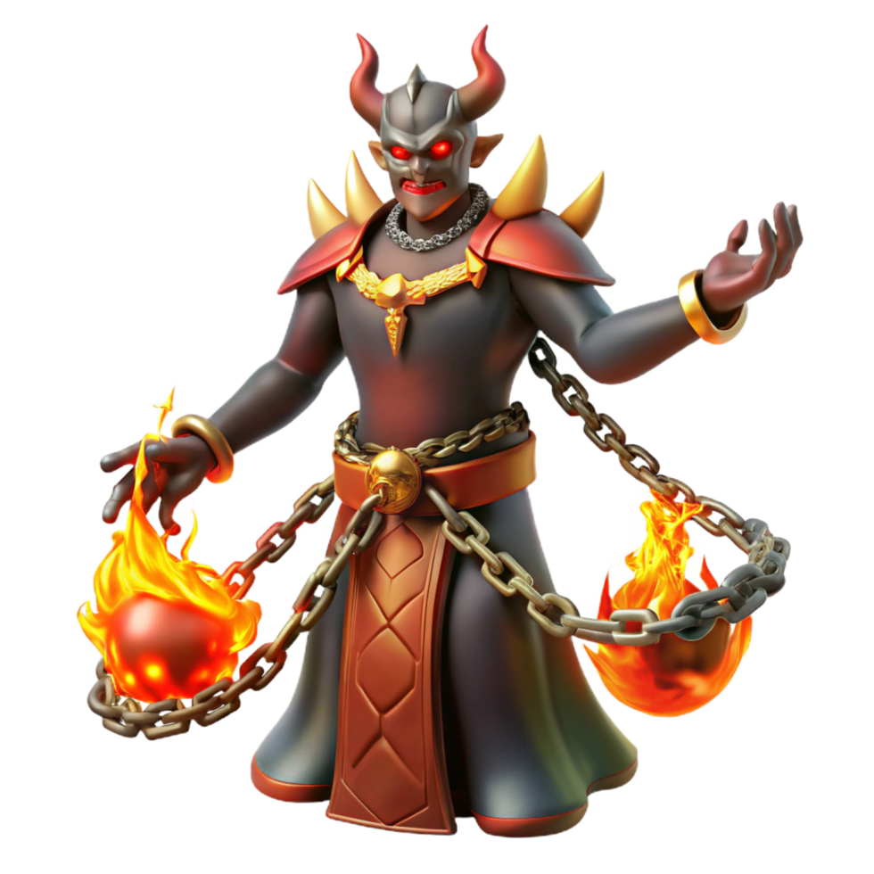 wonderful modern Fiery Demon 3D Render professional png