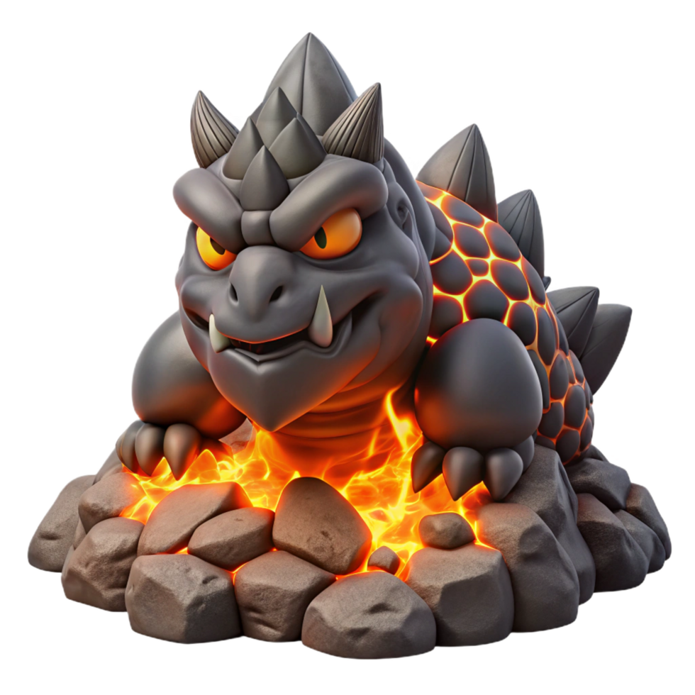 wonderful vintage Lava Lizard 3D Render genuine png