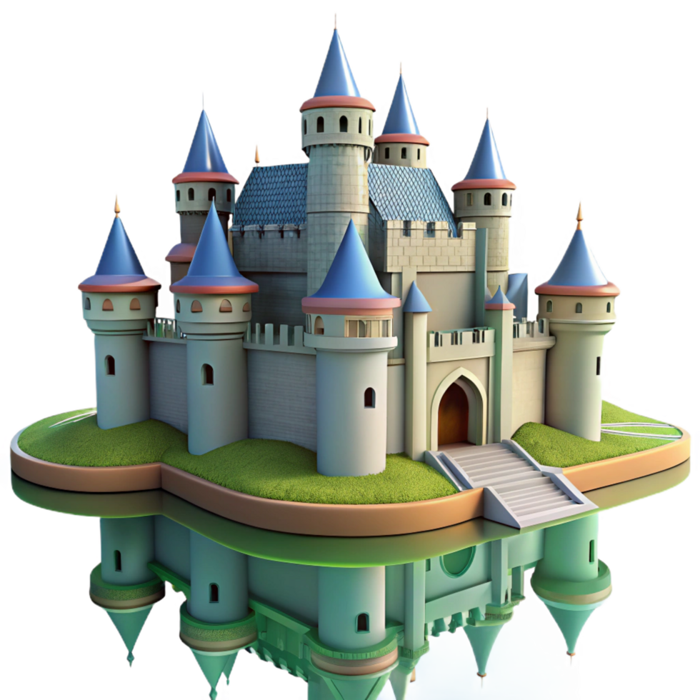 stunning classic Fairytale Castle 3D Render detailed png