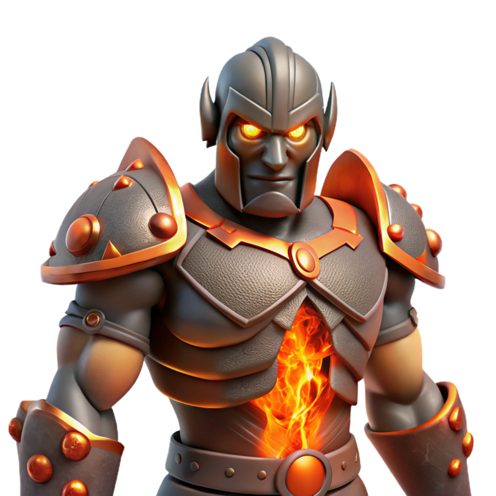wonderful abstract Fiery Warrior 3D Render high resolution png