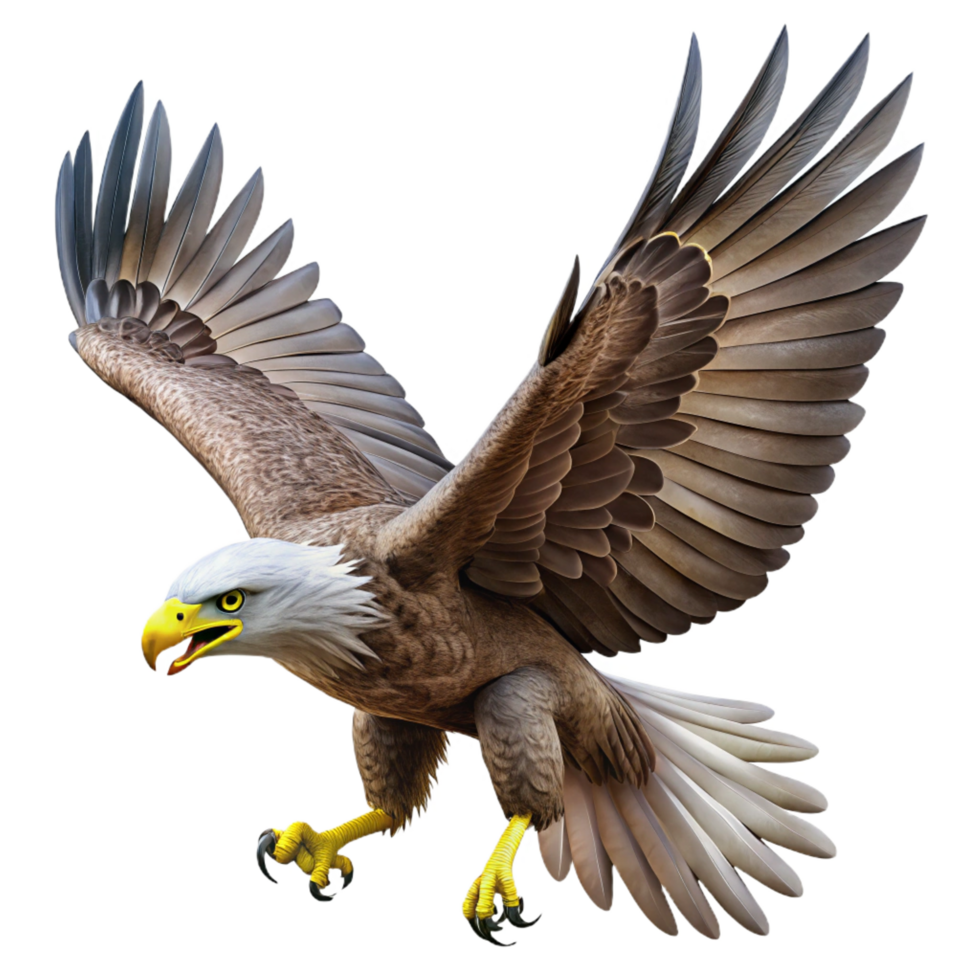 beautiful minimalist Majestic Bald Eagle 3D Illustration professional png