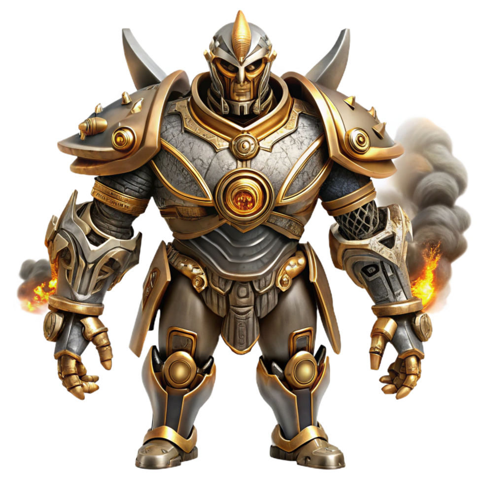 impressive modern Mighty Armored Warrior 3D Illustration professional png