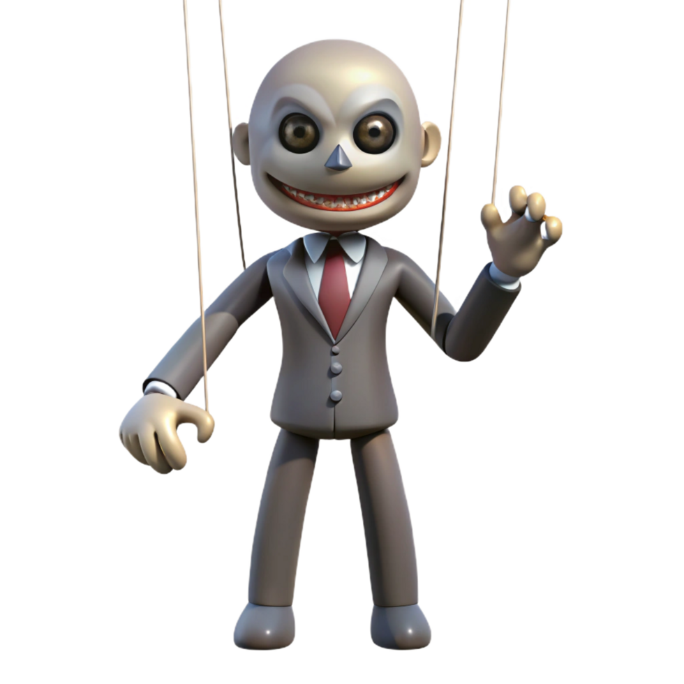 serene creative 3D Puppet Illustration Businessman Marionette high resolution png