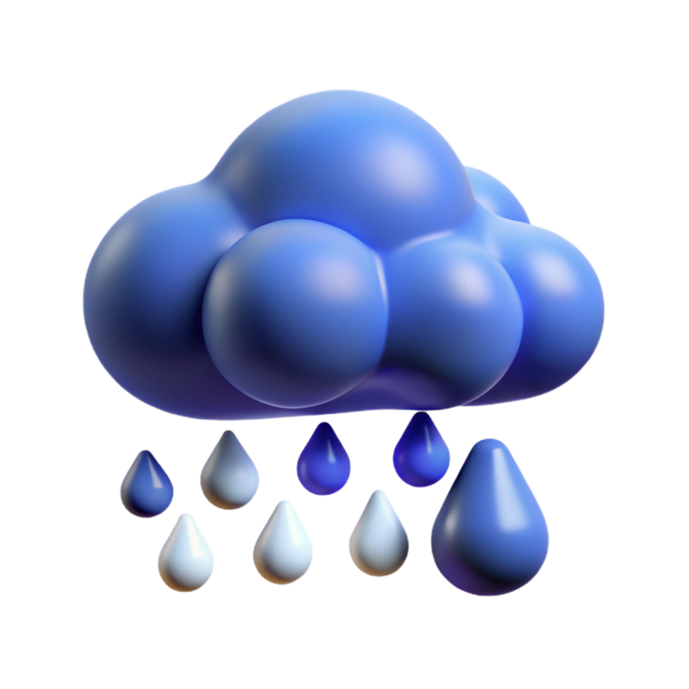 wonderful creative 3D Rainy Cloud Illustration high quality png