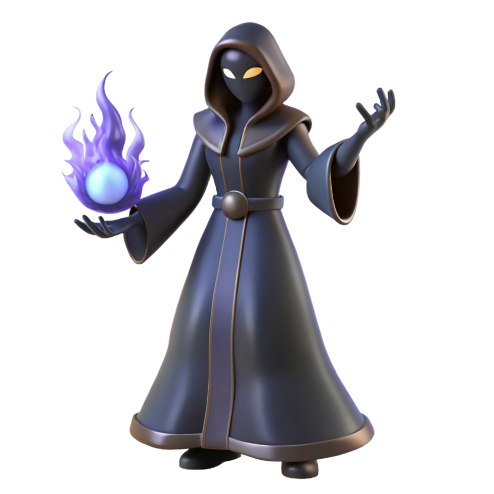 impressive classic 3D Render Dark Wizard Fantasy Illustration exclusive png