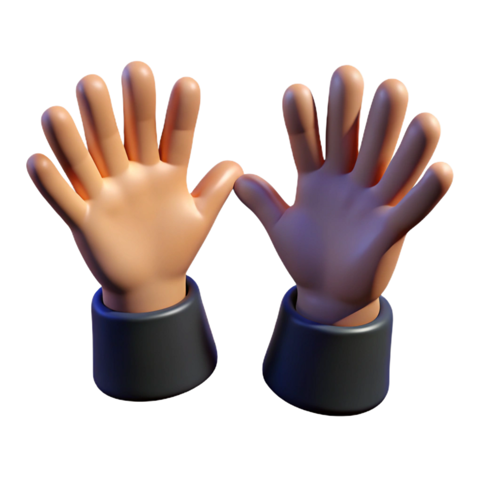 vibrant classic Cartoon 3D Hands Up Illustration original png