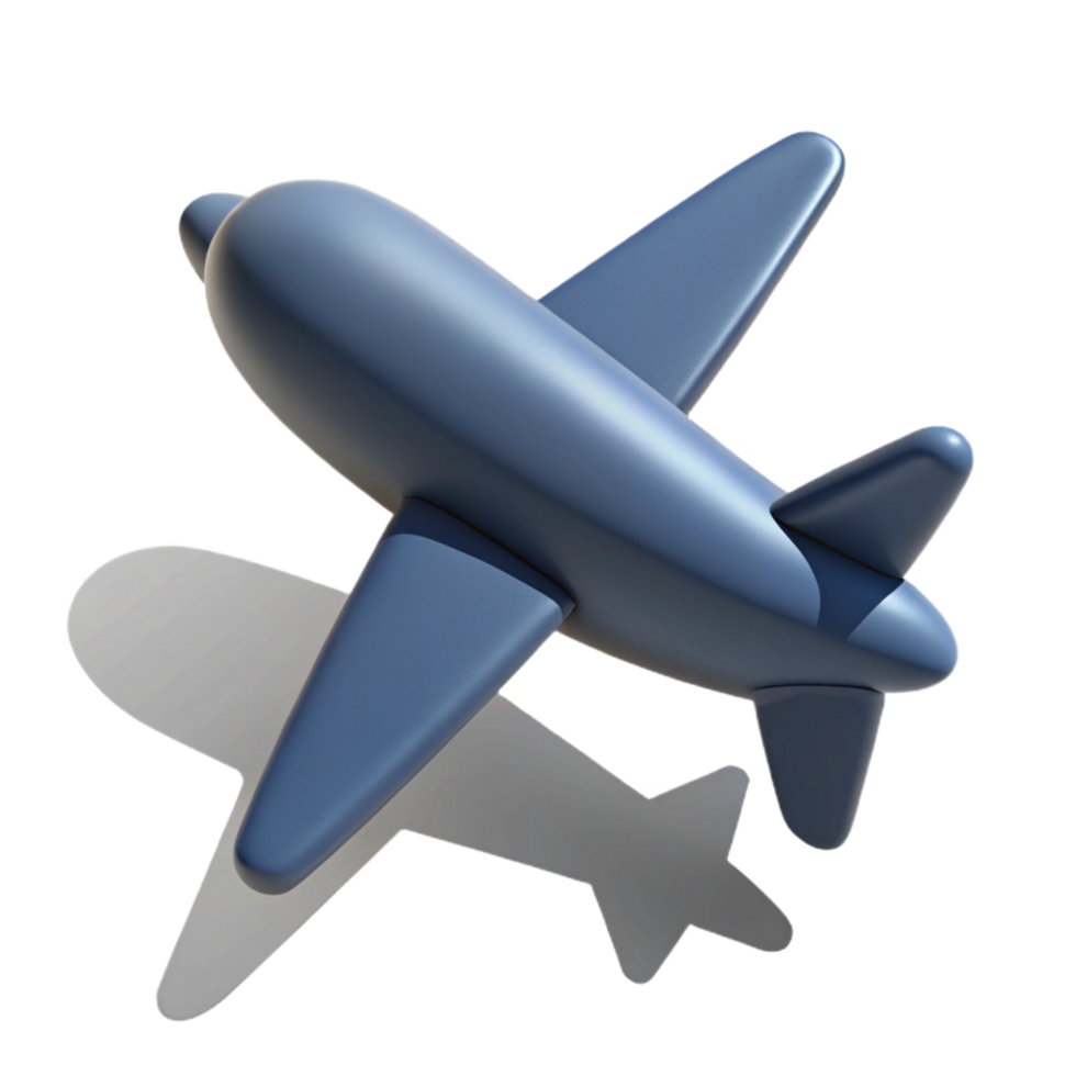 wonderful classic 3D Airplane Illustration, Travel Icon professional png
