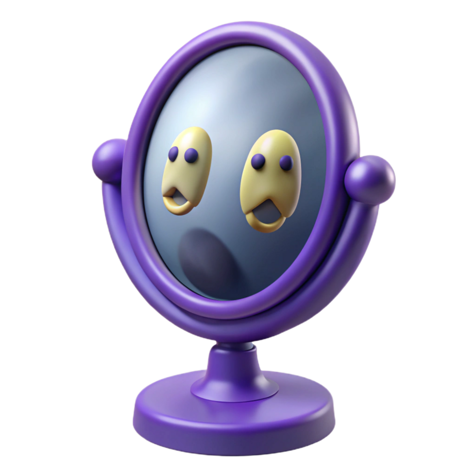 beautiful minimalist 3D Render Ghostly Mirror Reflection premium png
