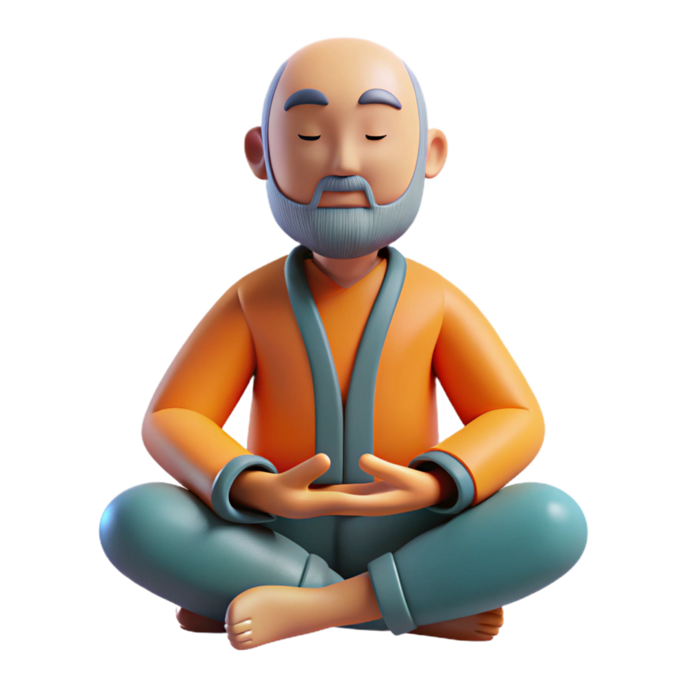 beautiful rustic 3D Illustration Peaceful Meditation Pose premium png
