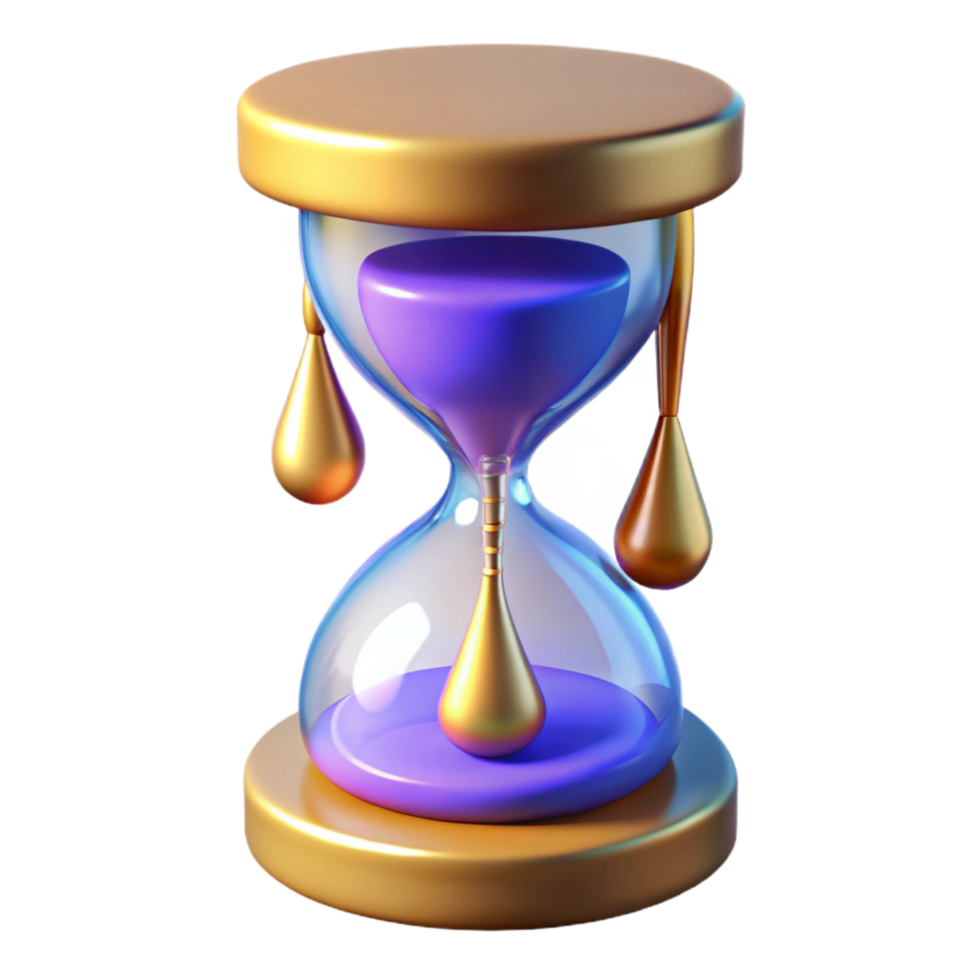 beautiful abstract 3D Hourglass Illustration Time Concept professional png