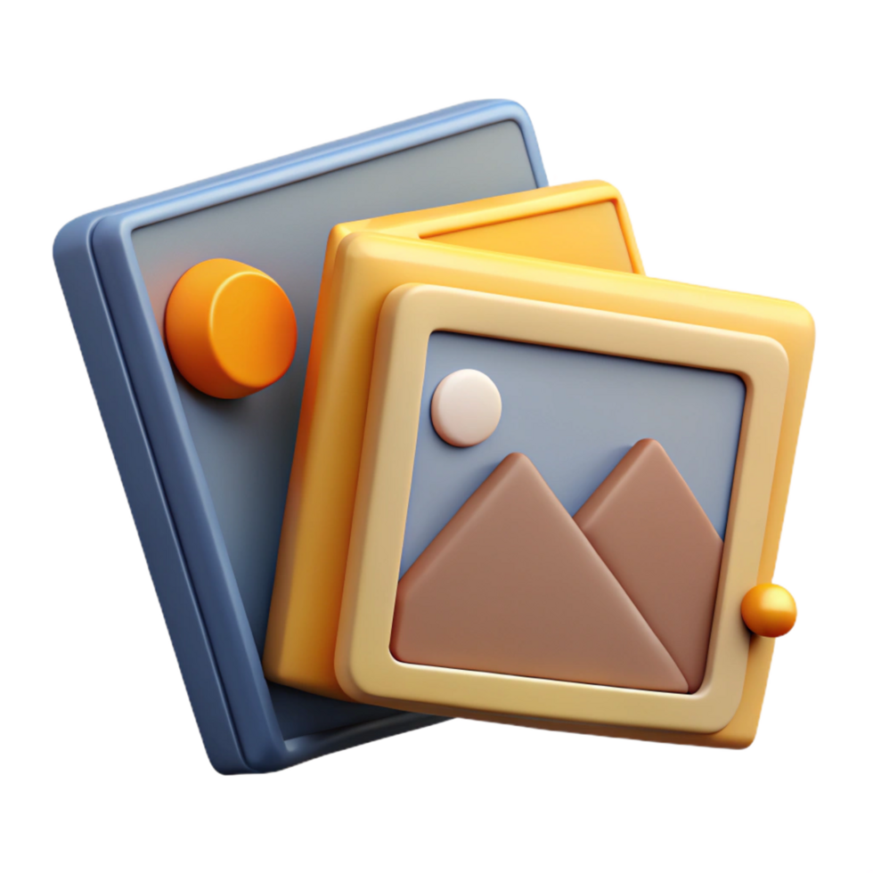 magnificent abstract 3D Render of Image Gallery Icon professional png