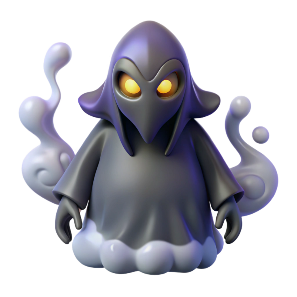 beautiful creative 3D Render Cartoon Ghost professional png