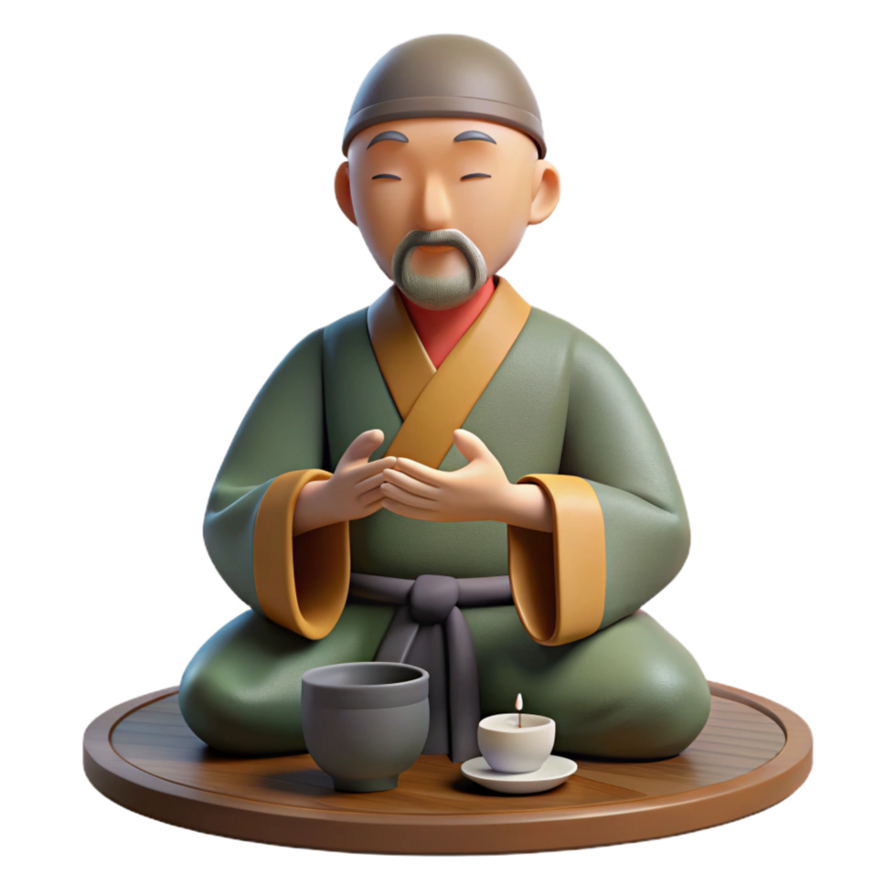 impressive modern 3D Render of a Serene Tea Ceremony professional png