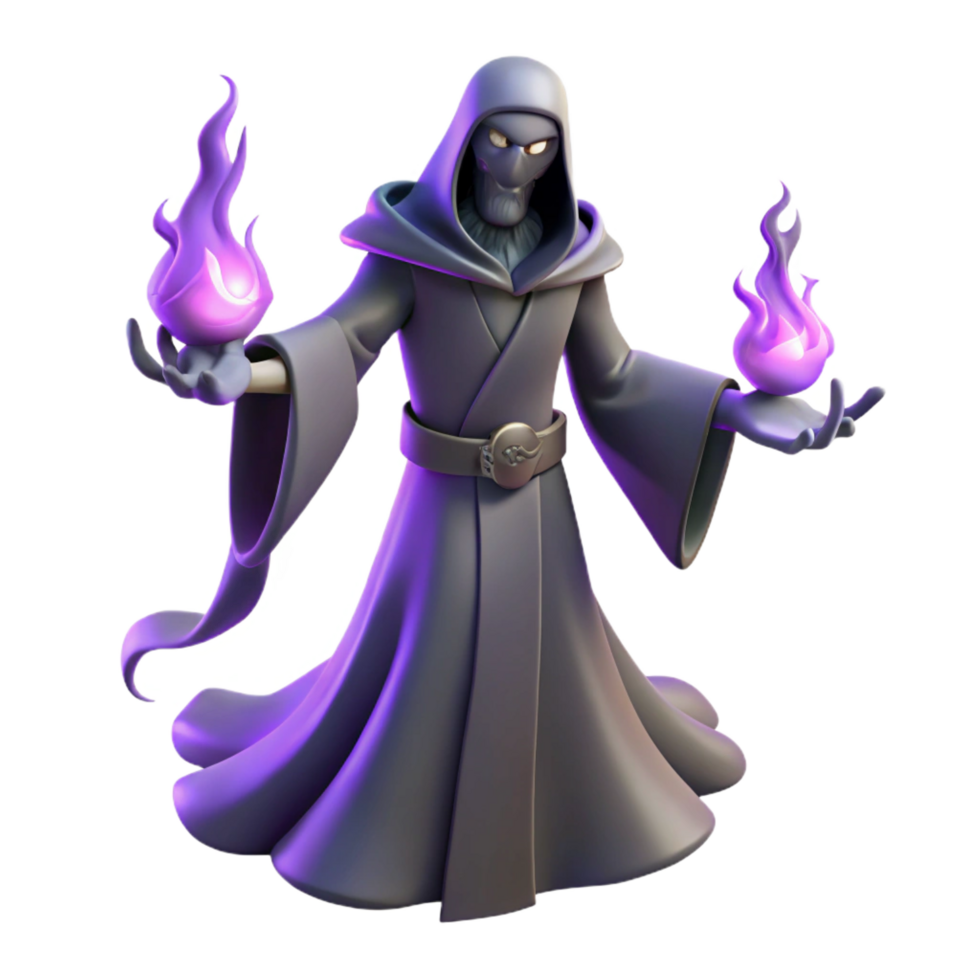 beautiful creative Dark Wizard 3D Render high resolution png