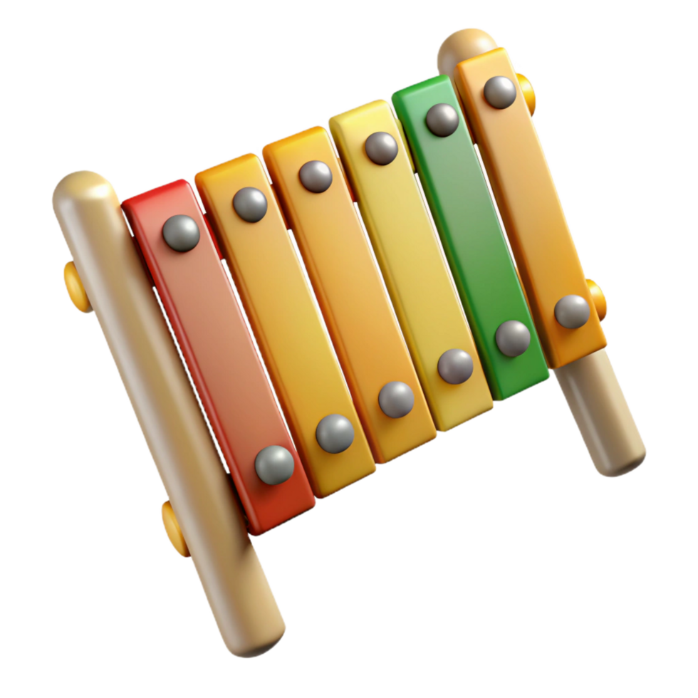 elegant abstract Colorful Wooden Xylophone 3D Render exclusive png