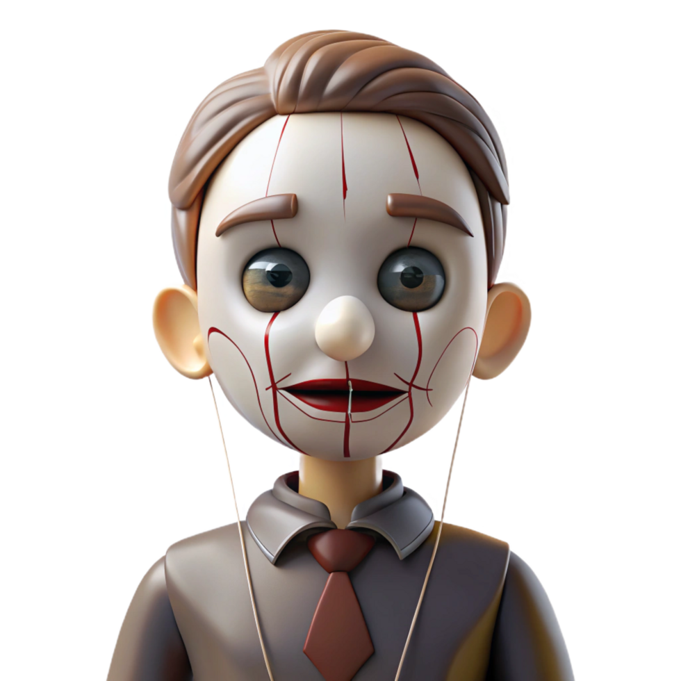 extraordinary modern 3D Render Puppet Boy Illustration exclusive png