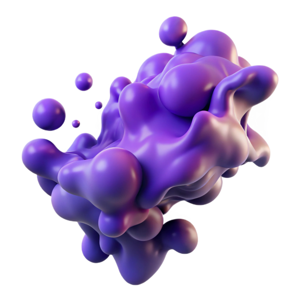 magnificent minimalist Purple 3D Abstract Fluid Blob exclusive png