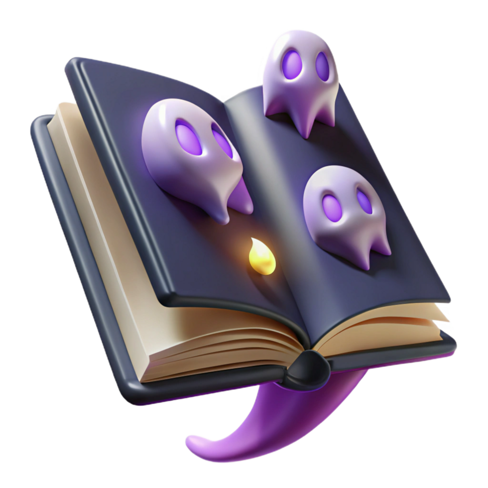 dramatic vintage Spooky Book 3D Render high resolution png