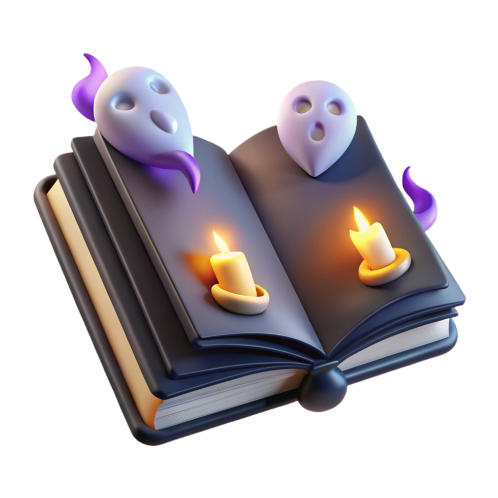 elegant abstract Spooky 3D Book Illustration exclusive png