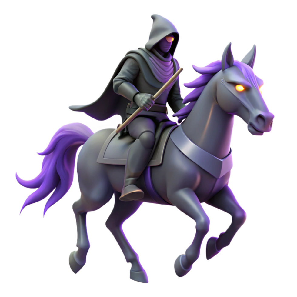 dramatic creative 3D Render Dark Knight on Horseback original png