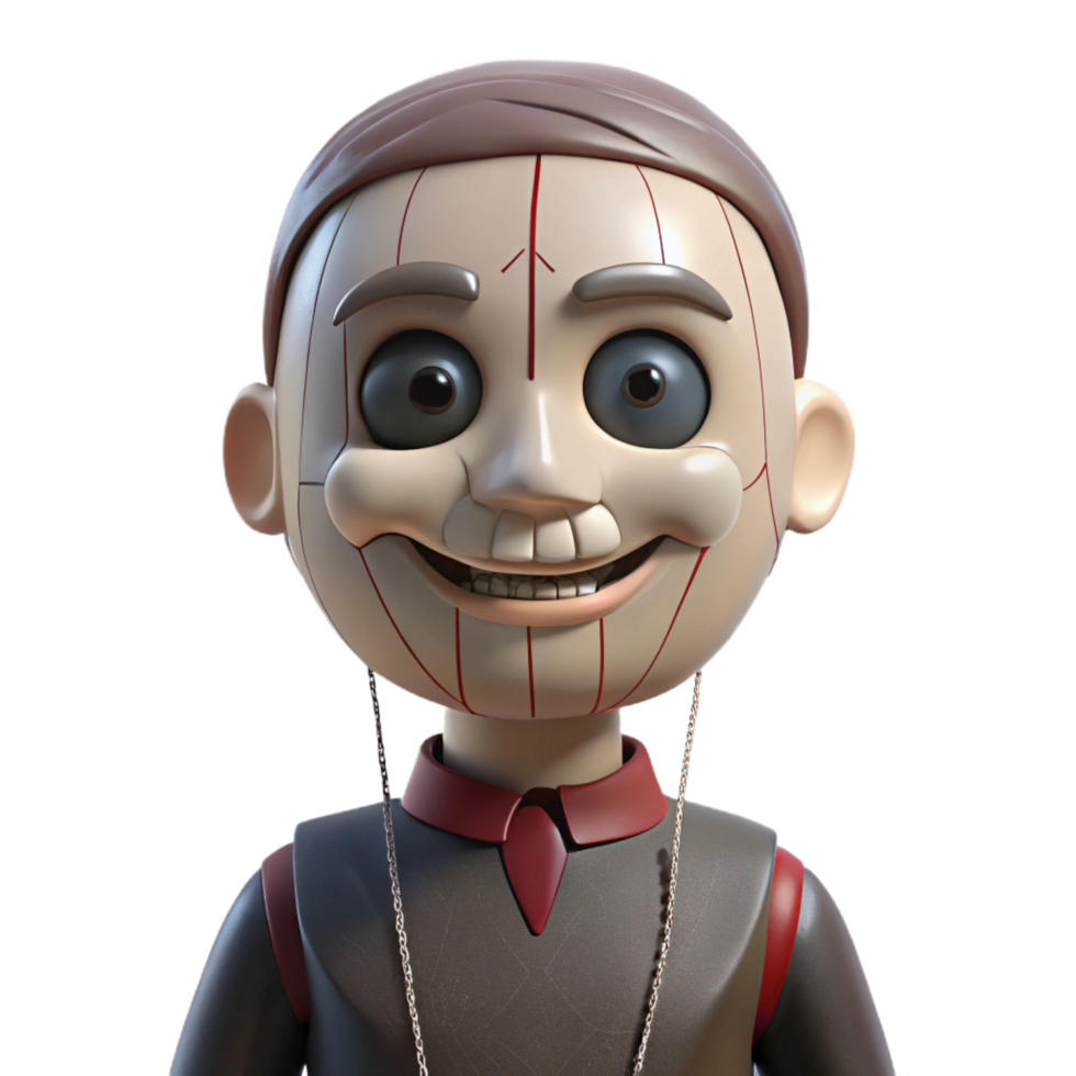 serene rustic 3D Cartoon Puppet Illustration original png