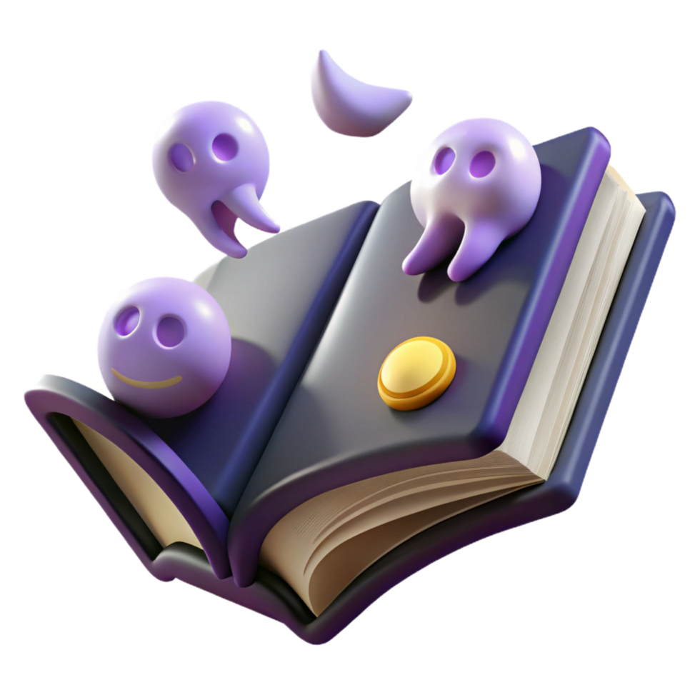 wonderful artistic 3D Book Illustration Spooky Fun high quality png