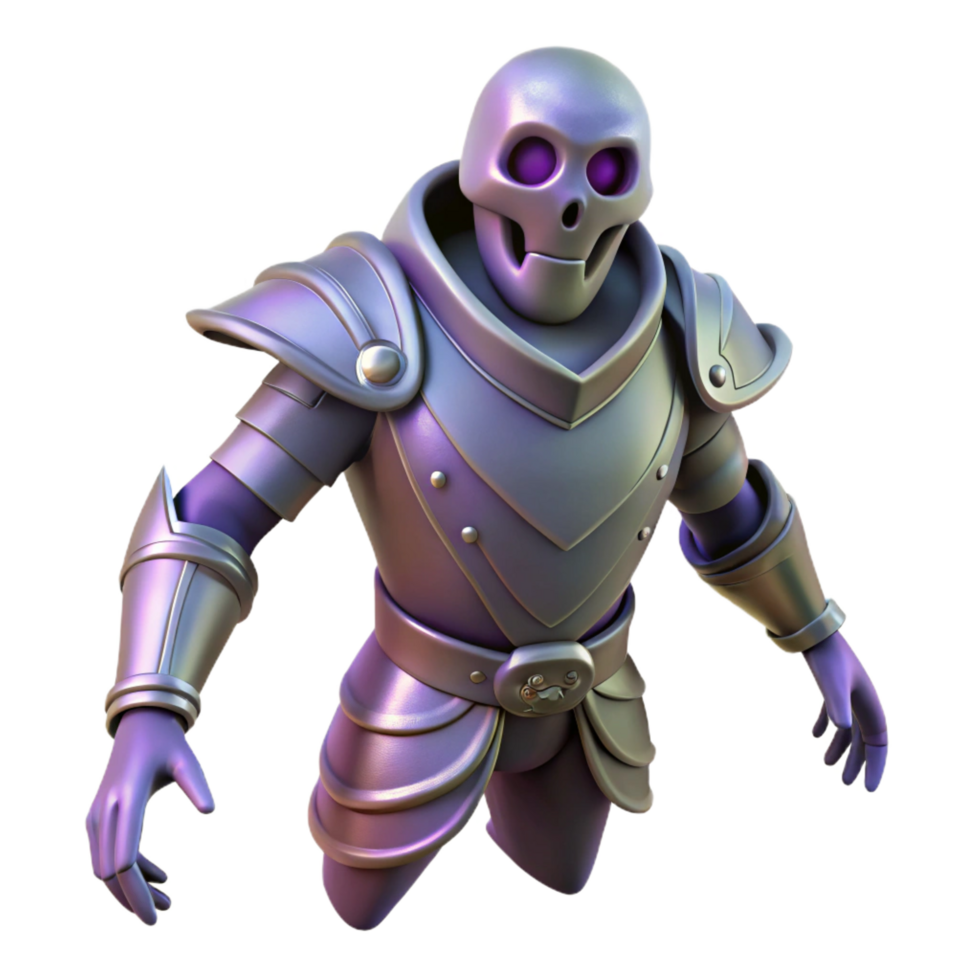 beautiful abstract 3D Render of a Skeleton Knight genuine png