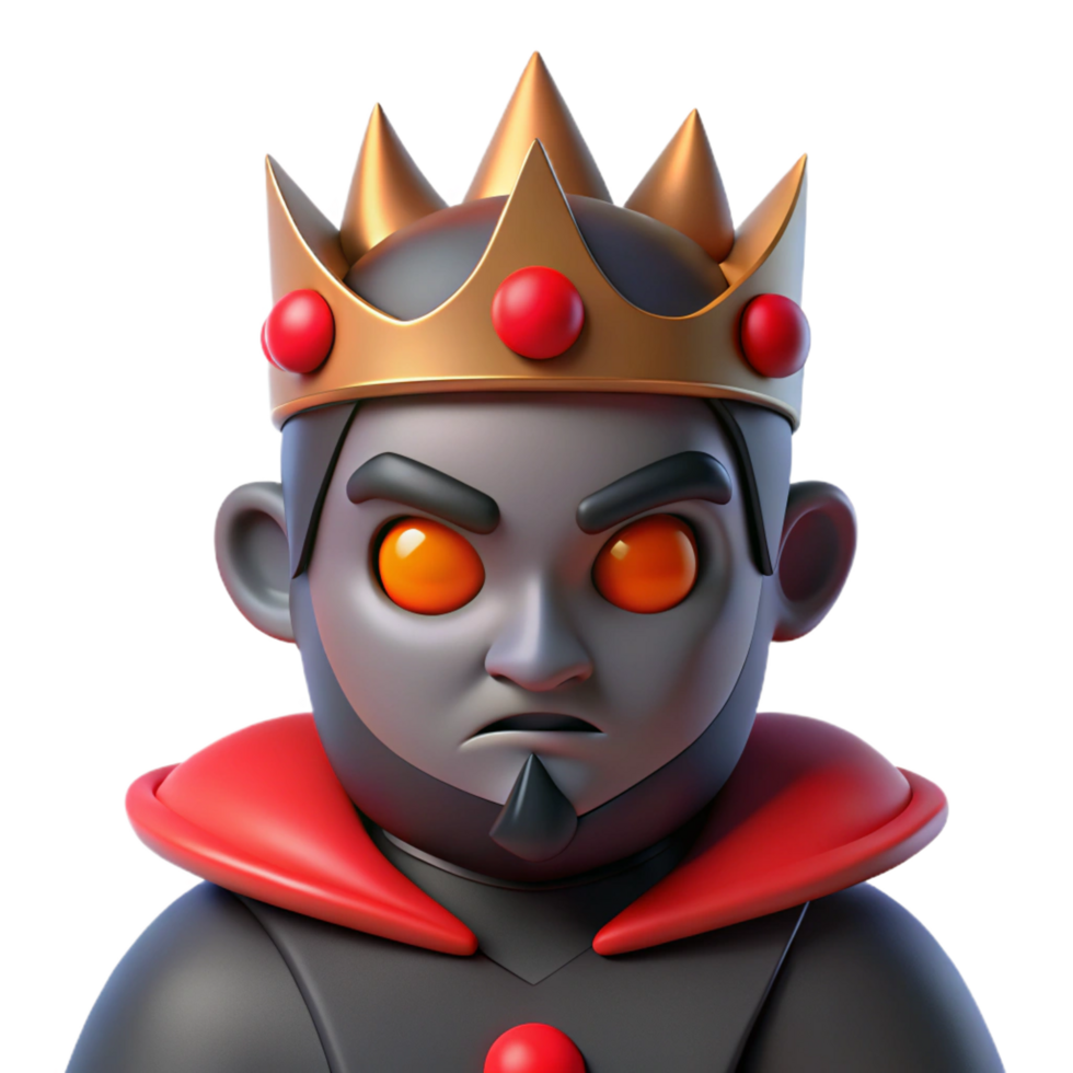 serene artistic Angry 3D King Cartoon Illustration premium png