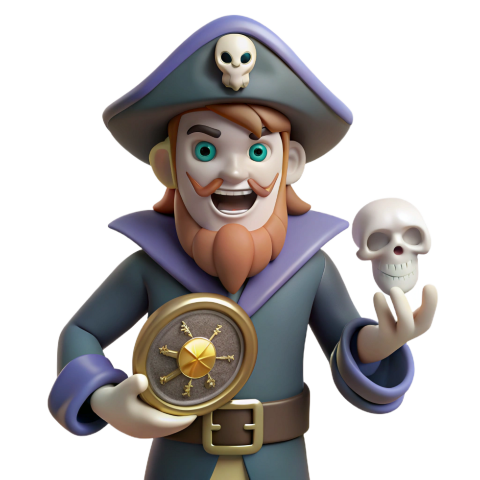 magnificent contemporary Jolly Pirate 3D Cartoon Illustration premium png