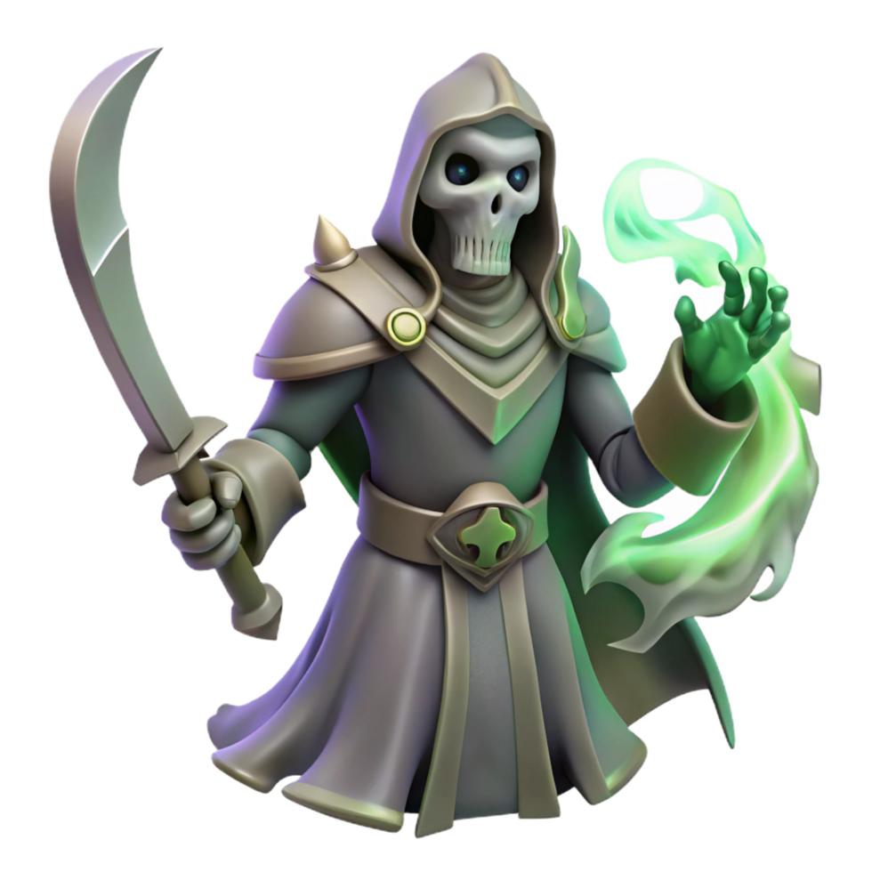 vibrant modern 3D Render Undead Sorcerer authentic png