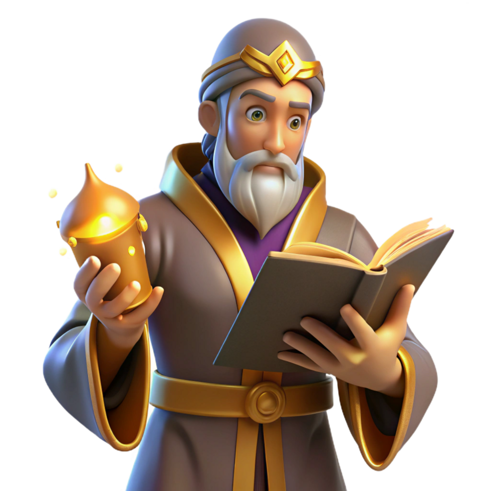 impressive abstract Wise Wizard 3D Render original png