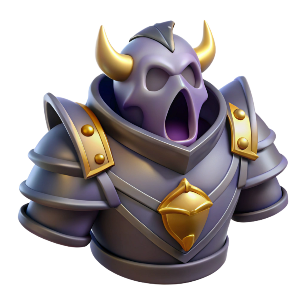 stunning modern 3D Render of a Fantasy Skeleton Knight original png