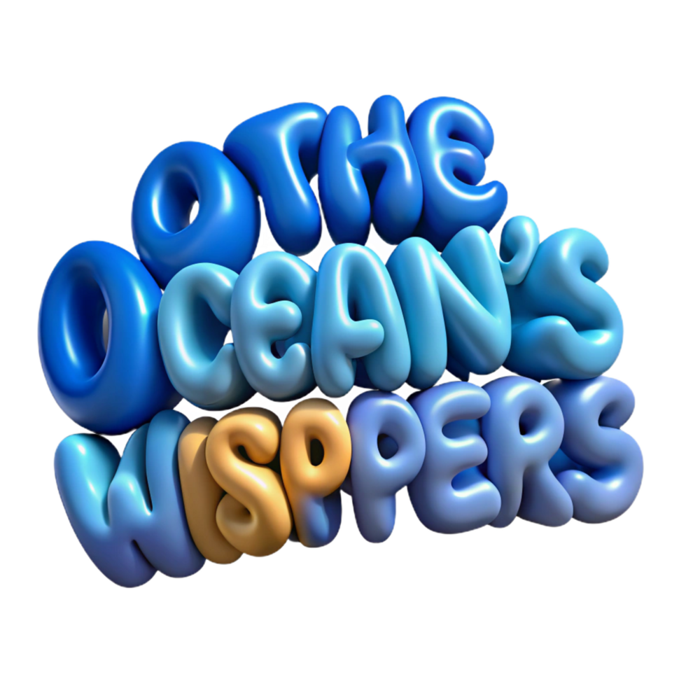 elegant rustic Ocean's Whispers 3D Render 4K png