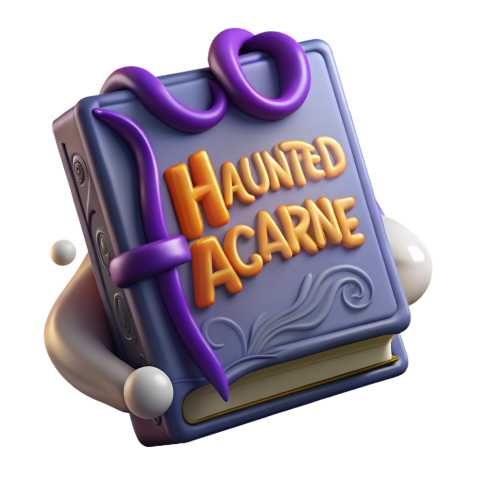 impressive contemporary Haunted Book 3D Render premium png