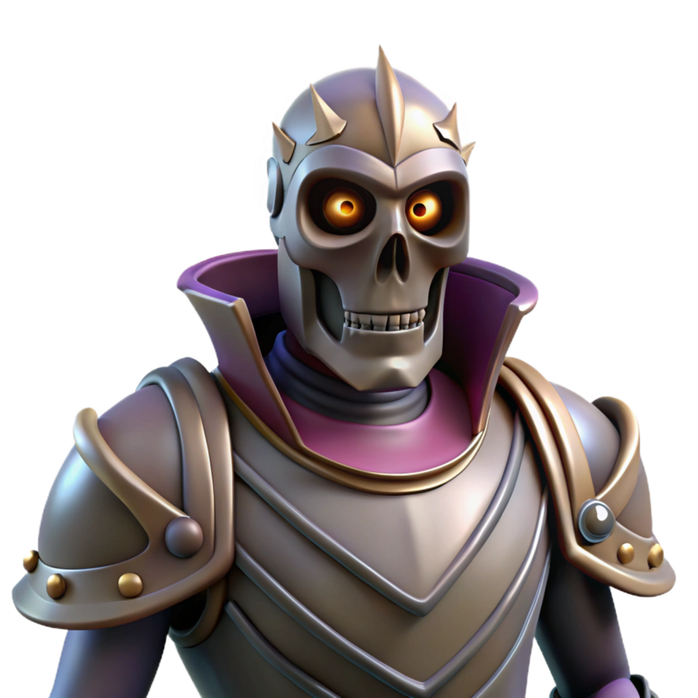 stunning abstract 3D Render Skull Knight Fantasy Illustration 4K png