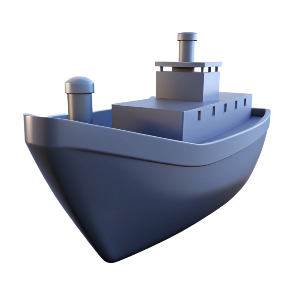 elegant rustic 3D Model Cargo Ship Illustration high resolution png