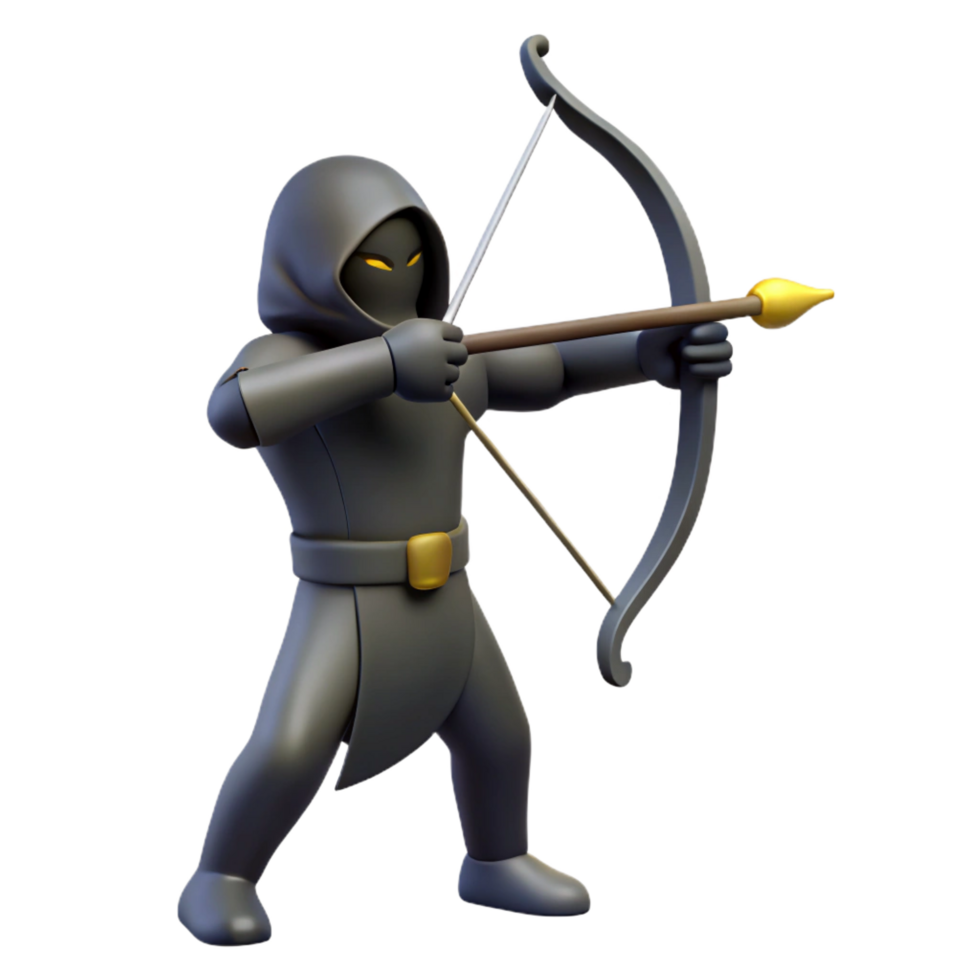 magnificent traditional 3D Render Archer Fantasy Game Character authentic png