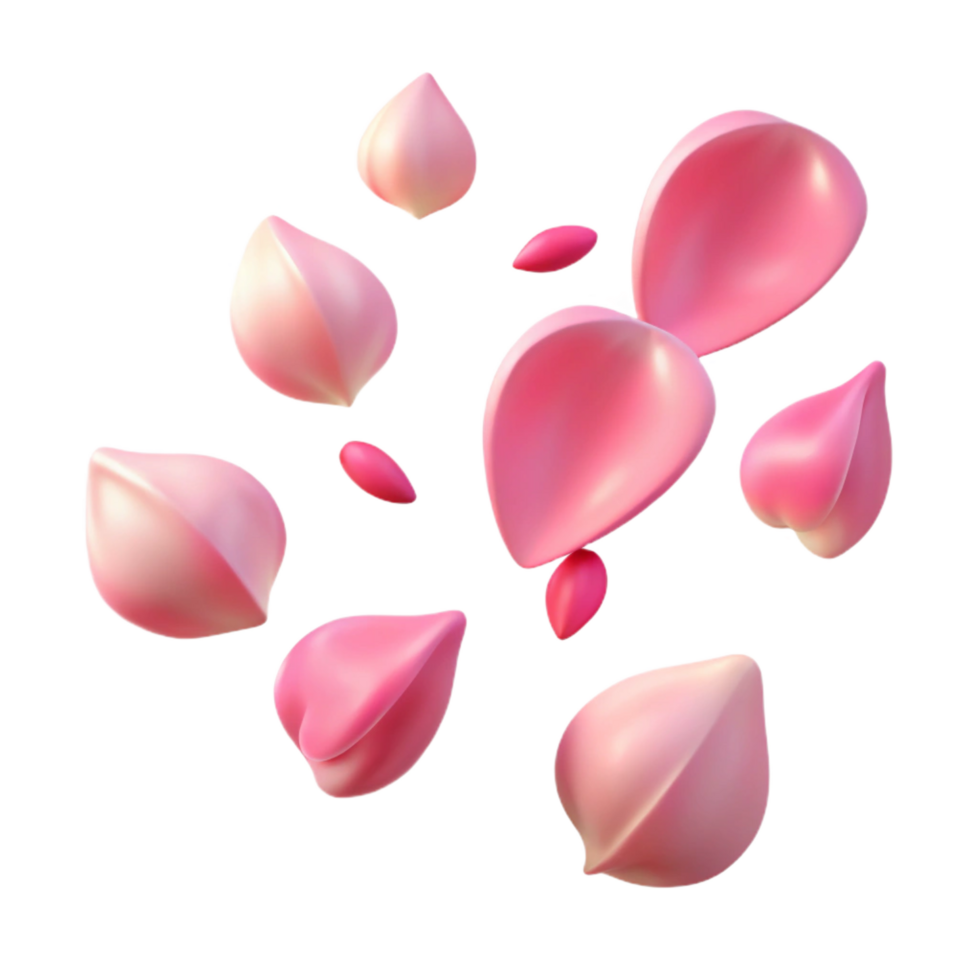serene artistic Pink Petals 3D Illustration authentic png