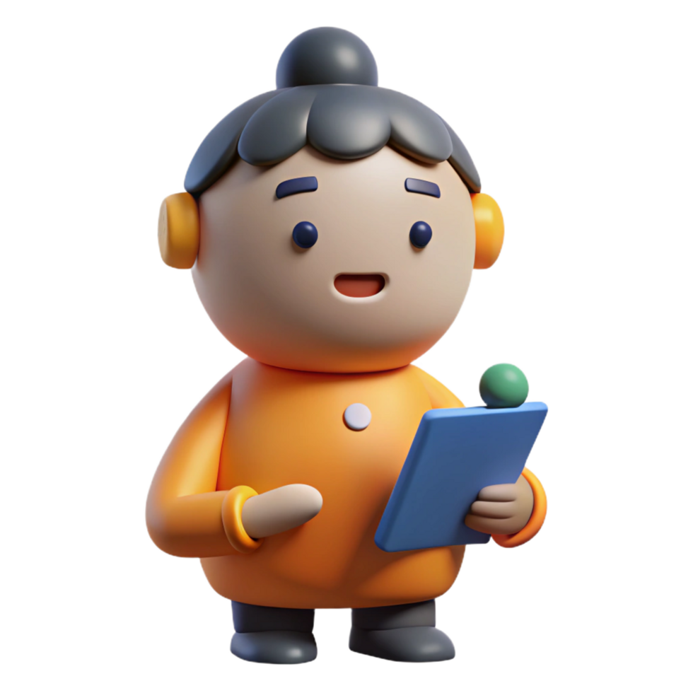 stunning minimalist 3D Render Cartoon Character Illustration high resolution png