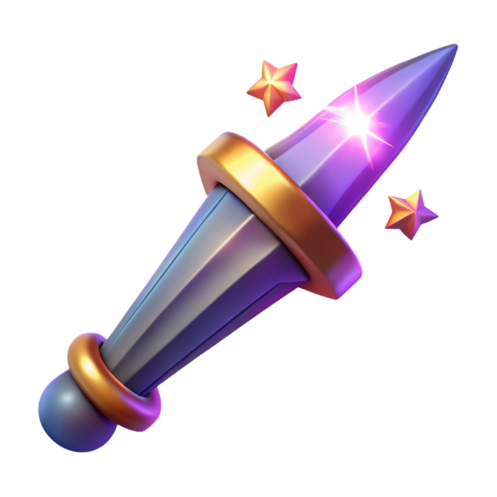 dramatic rustic Magical 3D Render of a Fantasy Dagger premium png