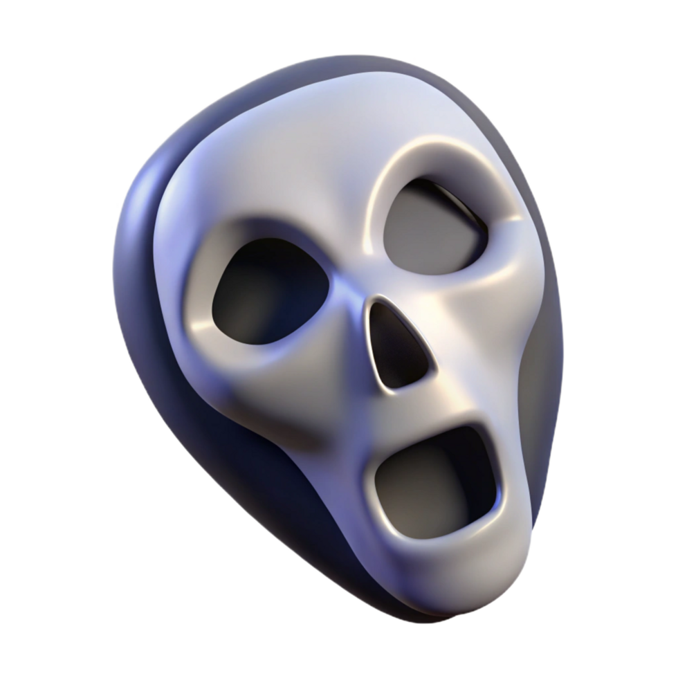 dramatic creative 3D Screaming Skull Illustration premium png