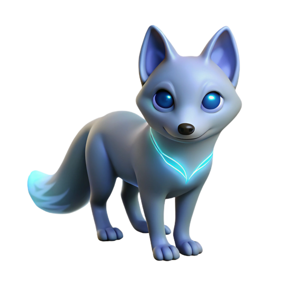 beautiful artistic Arctic Fox 3D Render 4K png