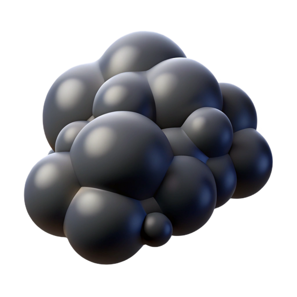 elegant traditional Dark Grey 3D Abstract Bubble Cluster high quality png