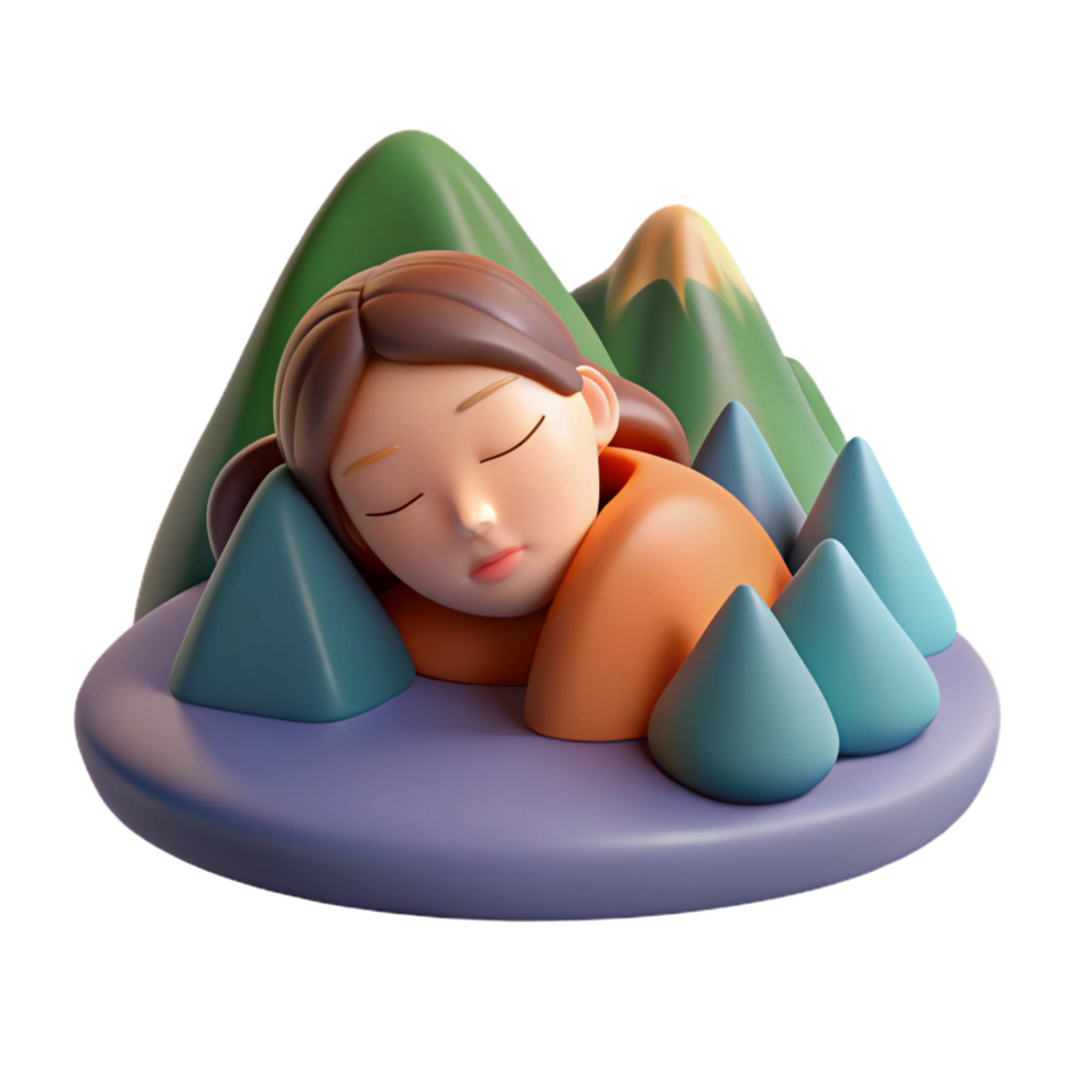 vibrant modern Peaceful Sleep 3D Illustration high quality png