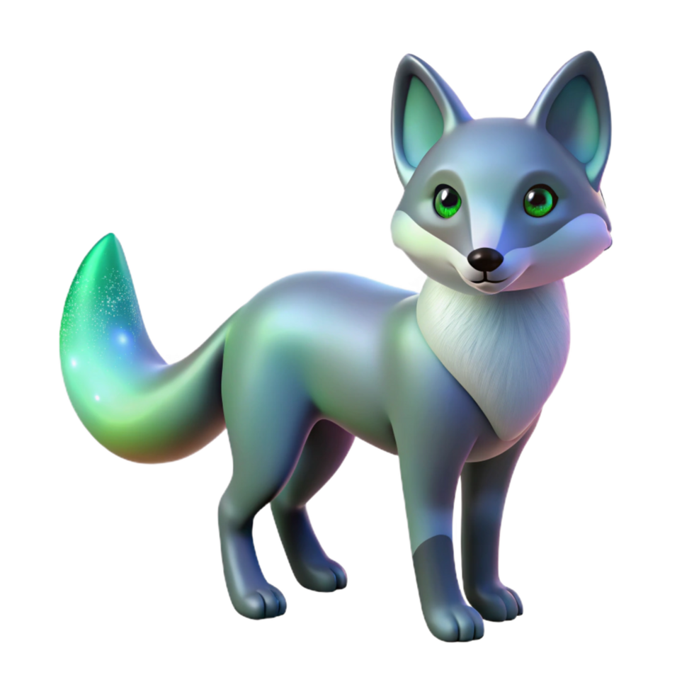 serene artistic 3D Render of a Magical Fox genuine png
