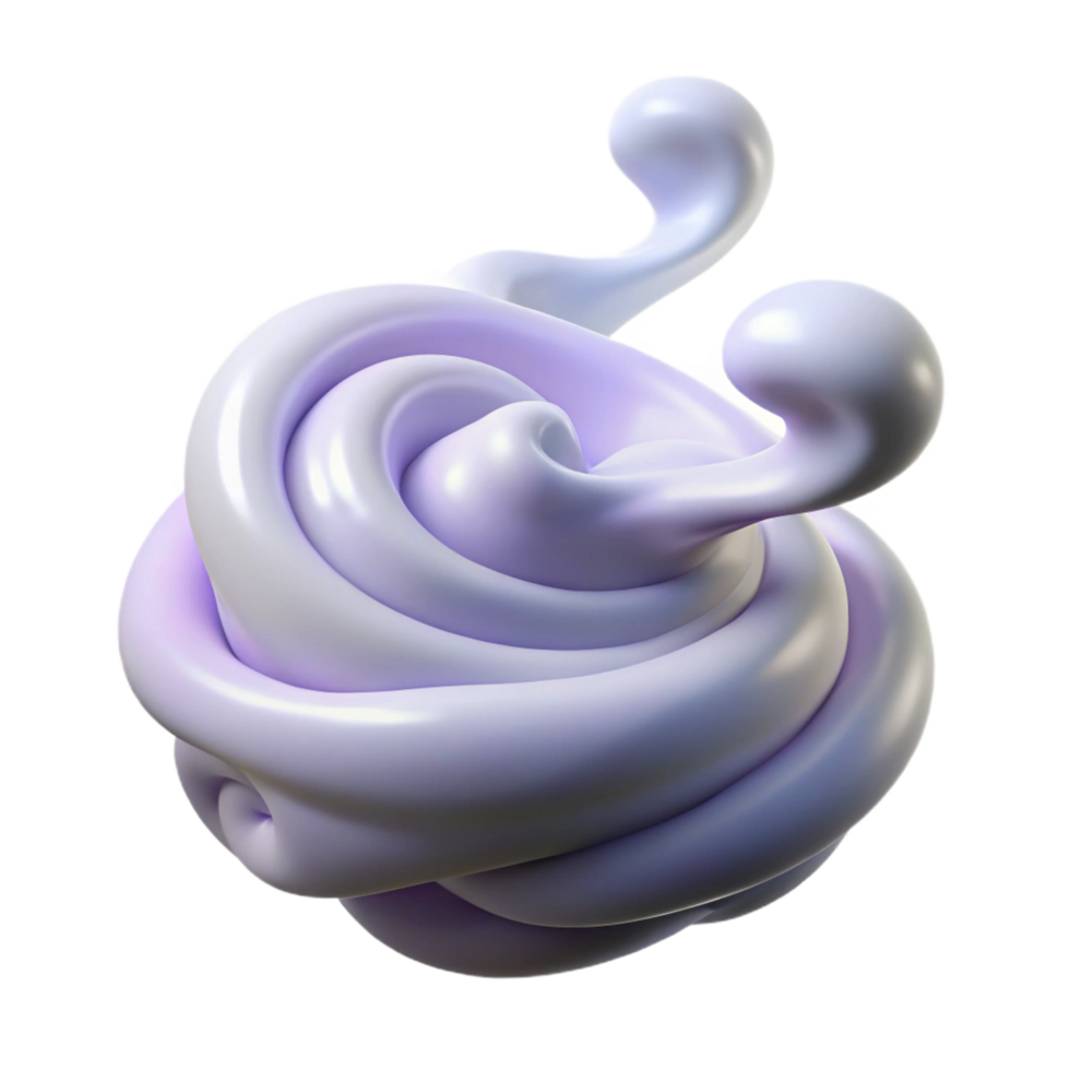vibrant minimalist Lavender Swirl 3D Render high quality png