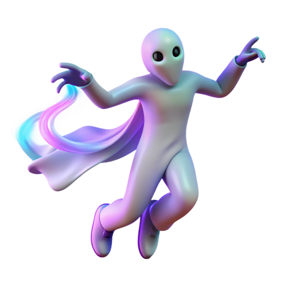 beautiful classic 3D Render Alien Figure in Dynamic Pose high quality png