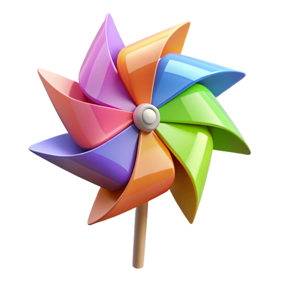 extraordinary modern Colorful Pinwheel 3D Render professional png