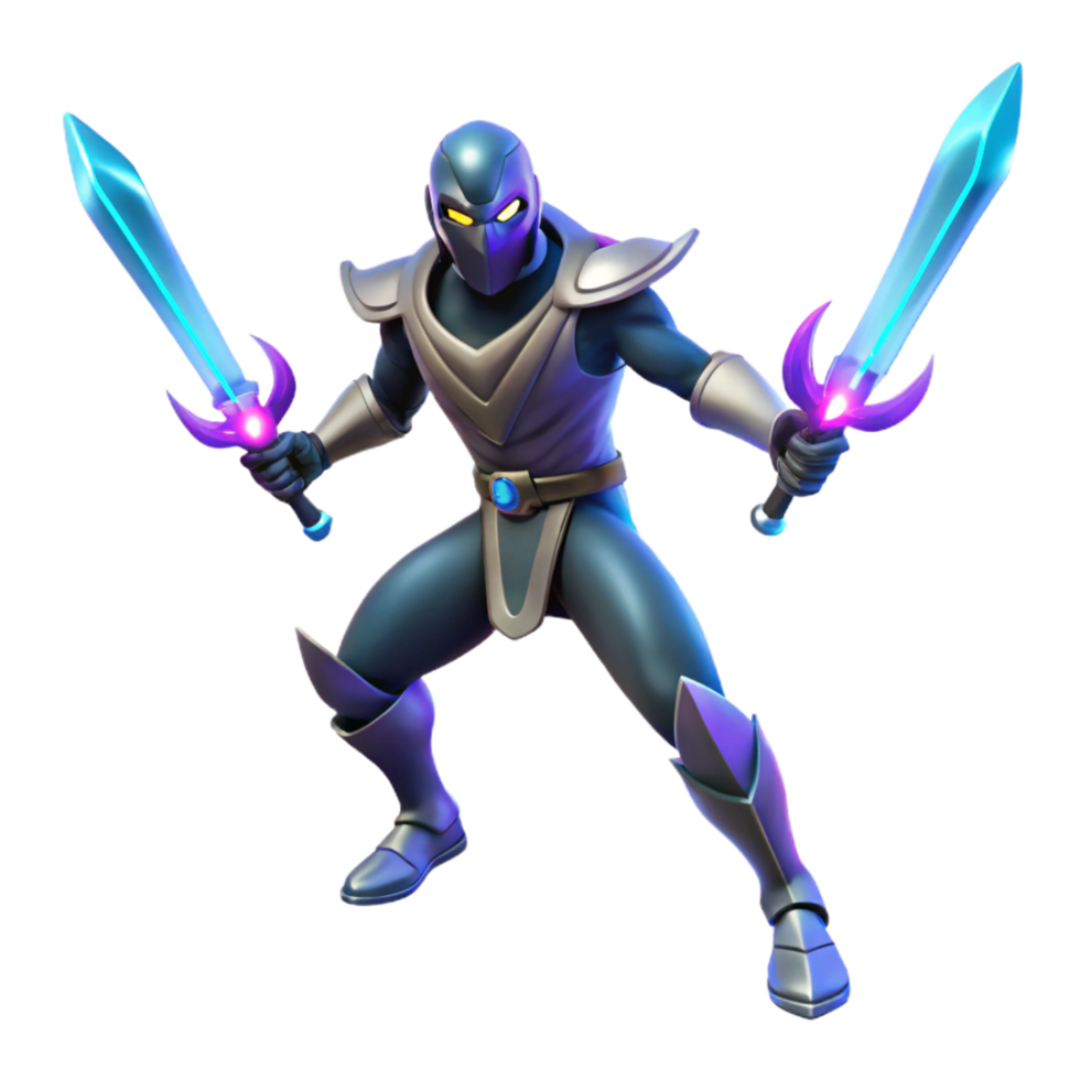 stunning rustic 3D Render Fantasy Warrior with Swords high quality png